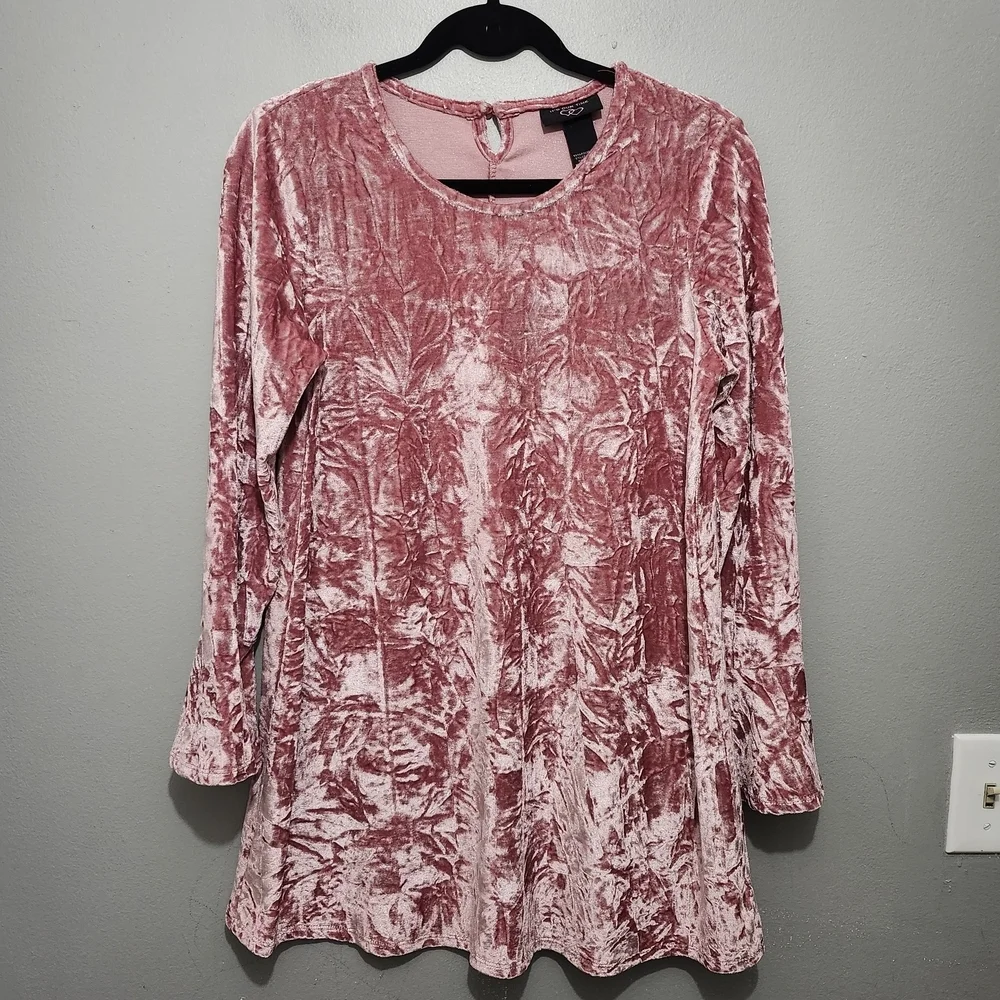 It's Our Time Pink Velvet Kids Casual Dress Size XL